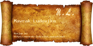 Mavrak Ludovika névjegykártya